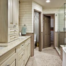 Transitional Double-Vanity Bathroom is Elegant