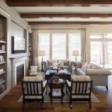 Traditional Living Room is Cozy, Elegant
