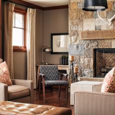 Comfortable Seating in Rustic Living Room