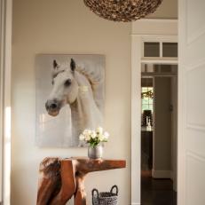Driftwood Console Table and Horse Art