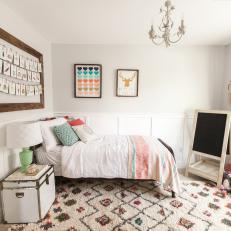 Charming Girl's Bedroom With Flea Market Furniture and Decor
