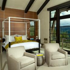 Contemporary Bedroom With Colorado Mountain Views