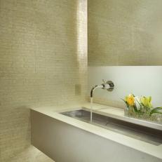 Contemporary Bathroom Features Beautiful Stonework