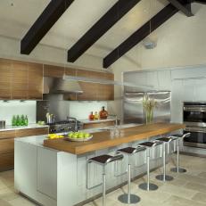 Contemporary Kitchen With Large Eat-In Island