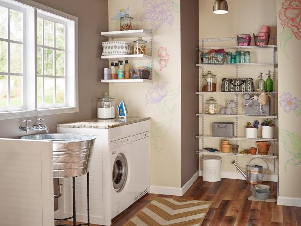 Laundry Room With Adjustable Shelving