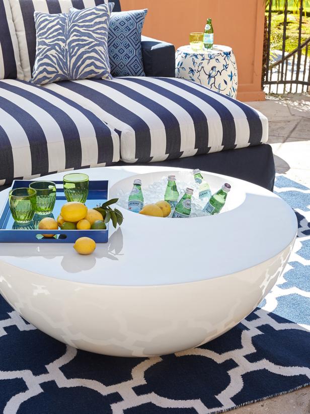 Outdoor Table With Beverage Storage