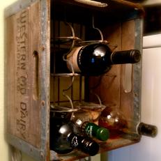 Upcycled Milk Crate Wine Rack