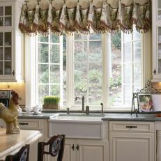 Ornate Valance in Country Kitchen