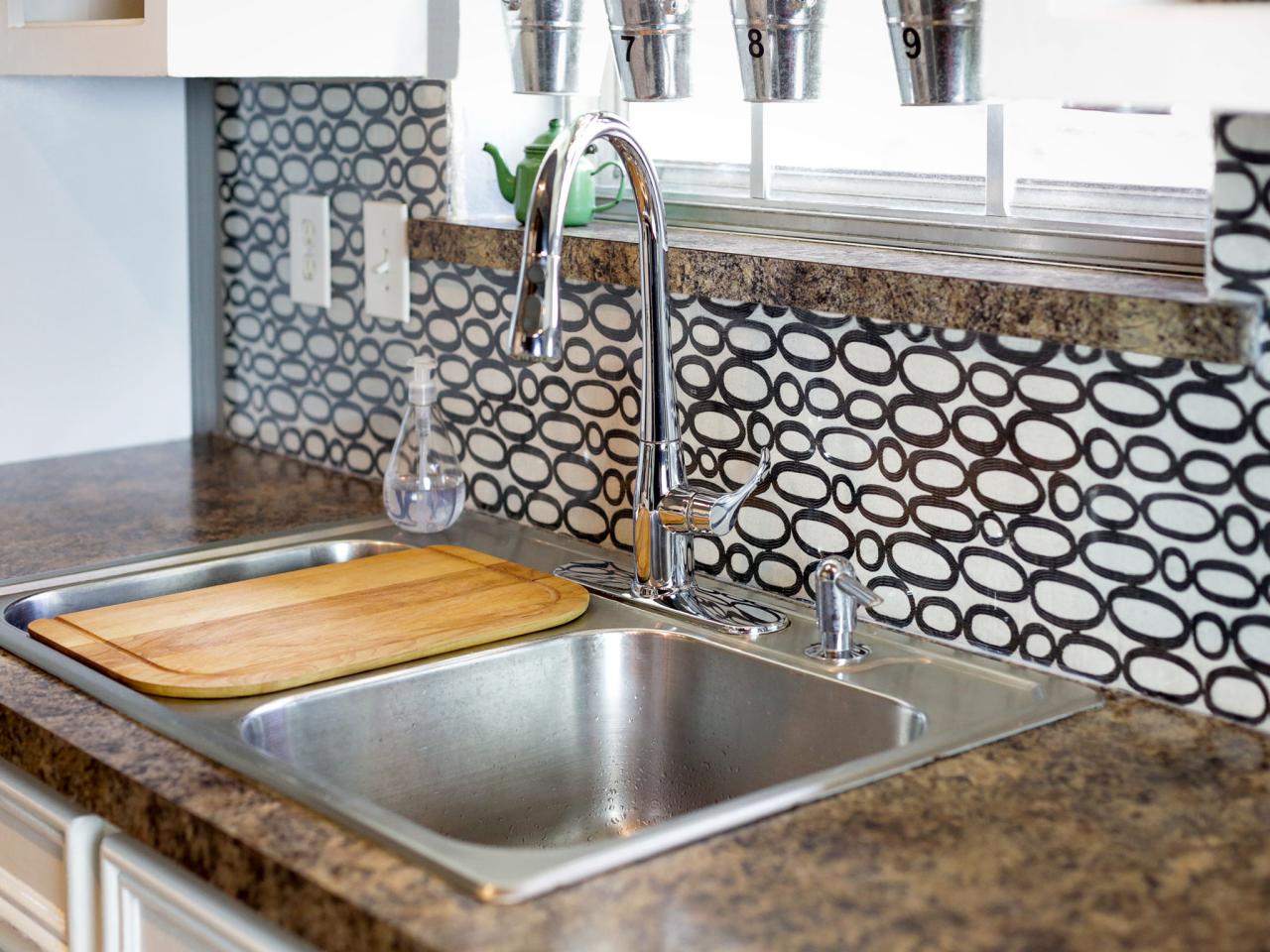 Make a Renter Friendly, Removable DIY Kitchen Backsplash   HGTV