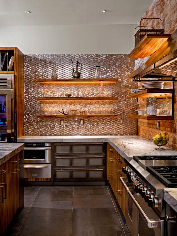 wood tile as backsplash