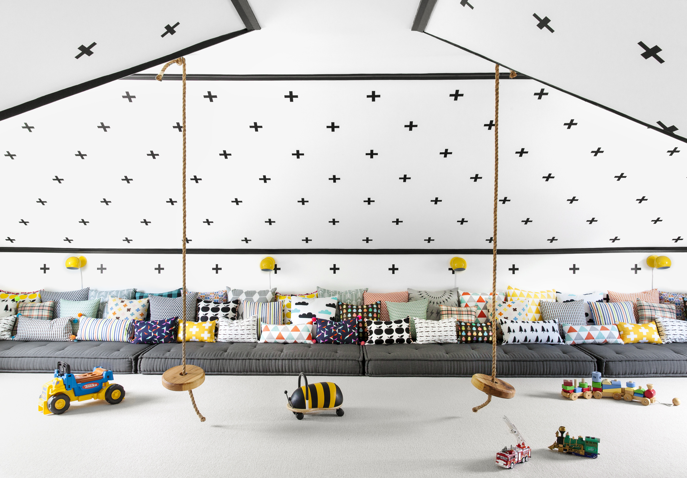 Homeofying Nordic Bannière de 5 adorables étoiles à suspendre pour décoration de chambre d’enfant violet tissu