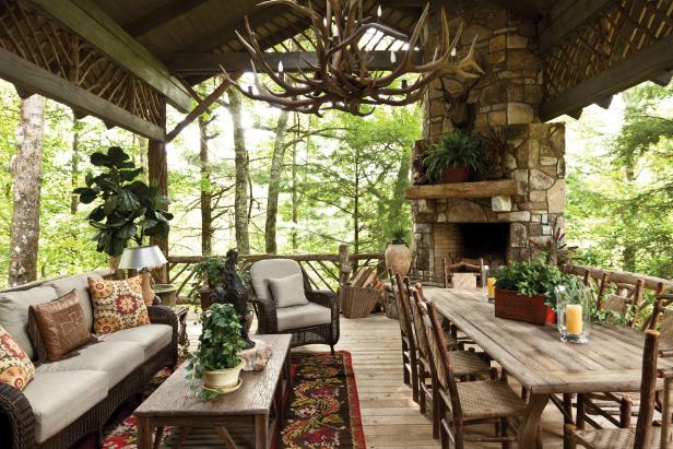 10 Luxe Log Cabins To Indulge In On National Cabin Day Hgtv S Decorating Design Blog - Log Cabin Front Porch Decorating Ideas