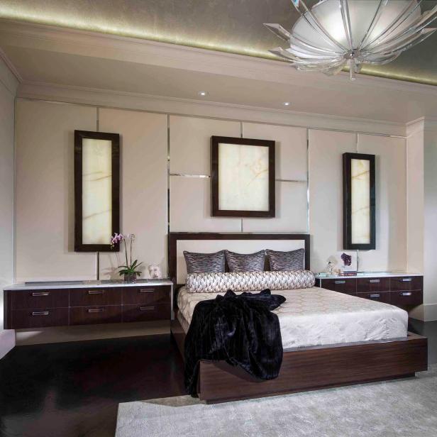 Contemporary Bedroom With Built In Floating Dressers Hgtv