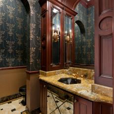 Black Walls in Luxurious Guest Bath