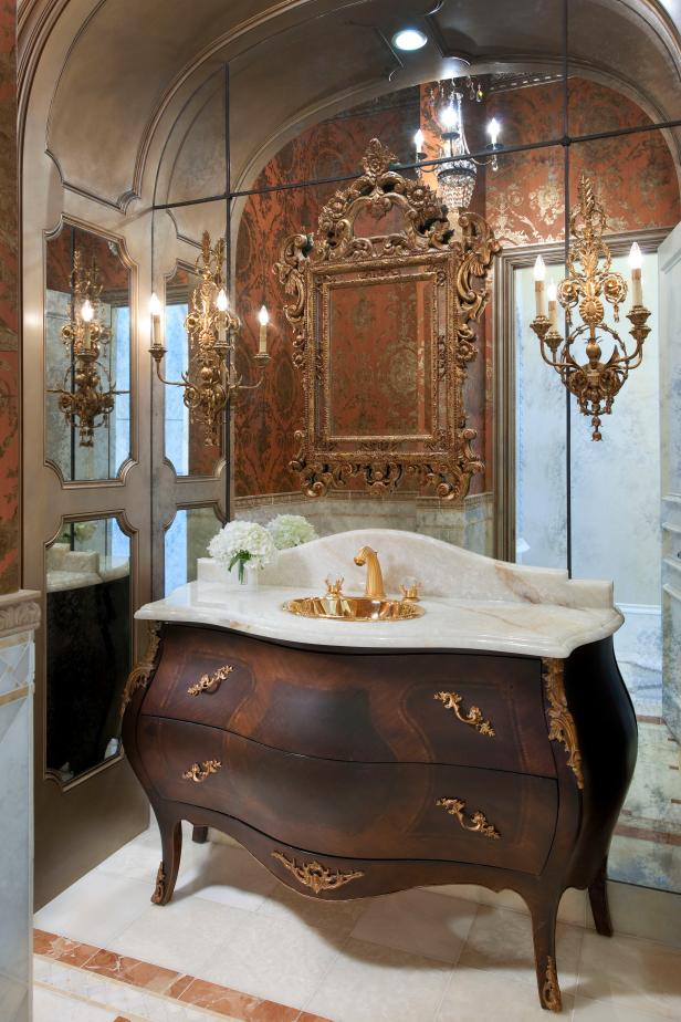 Elegant Luxury Bath with Furniture-Style Vanity | HGTV