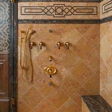 Luxury Shower with Decorative Tile, Steam Option