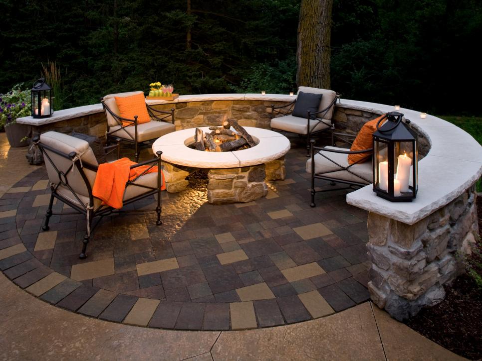 Rustic Style Fire Pits, Brick Paver Fire Pit Designs