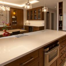 Large Peninsula in Warm Contemporary Kitchen