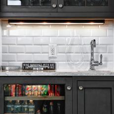 Closet Wet Bar With Subway Tile Backsplash