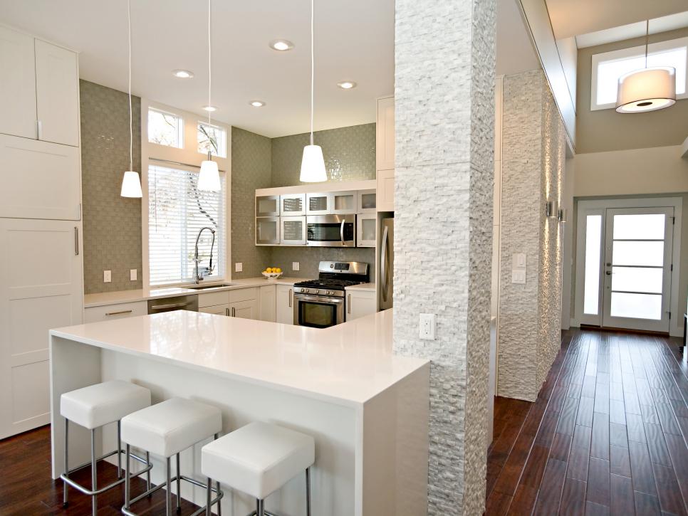 Nice small kitchen remodel with island Before And After L Shaped Kitchen Remodels Hgtv