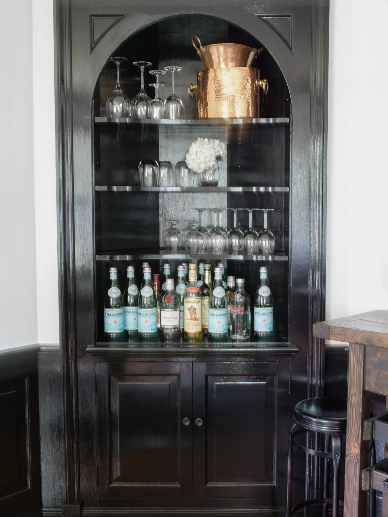 Corner Cabinet Transformed Into Small Bar Hgtv