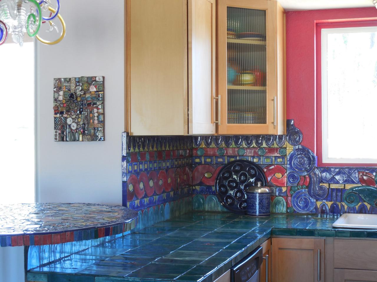 Colorful Kitchen With Handmade Ceramic Tile Countertops Hgtv