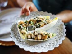 pear and gorgonzola salad cups