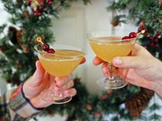 Christmas cocktail toast