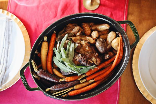 hard cider roast with fresh vegetables