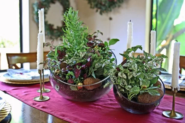 winter terrarium centerpiece