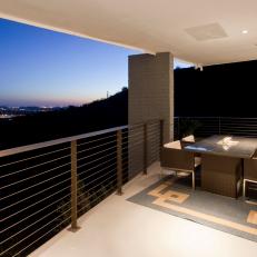 Outdoor Dining Area With Cable Railing and View of Phoenix