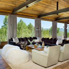 Rustic Living Room Overlooks Colorado Views