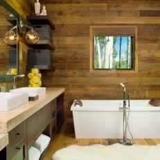 Rustic yet Contemporary Bathroom in Mountain Retreat