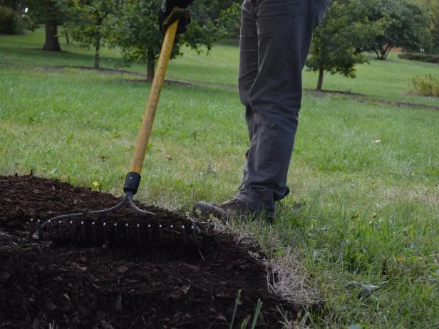 Raking Mulch