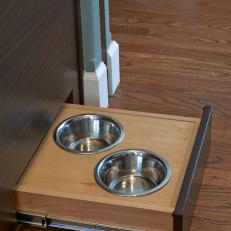 Pull-Out Pet Bowls in Contemporary Kitchen