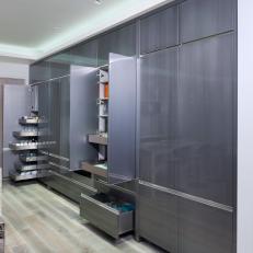 High-Gloss Cabinet Wall in Contemporary Kitchen