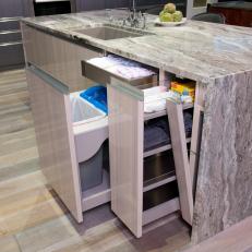 Sleek Kitchen Island With Storage Pull-Outs