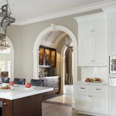 Transitional-Style Kitchen With White Cabinets