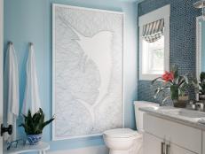 HGTV Dream Home 2016 Swordfish Thread Art in Terrace Bathroom