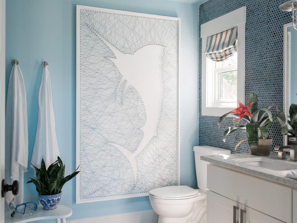 HGTV Dream Home 2016 Swordfish Thread Art in Terrace Bathroom