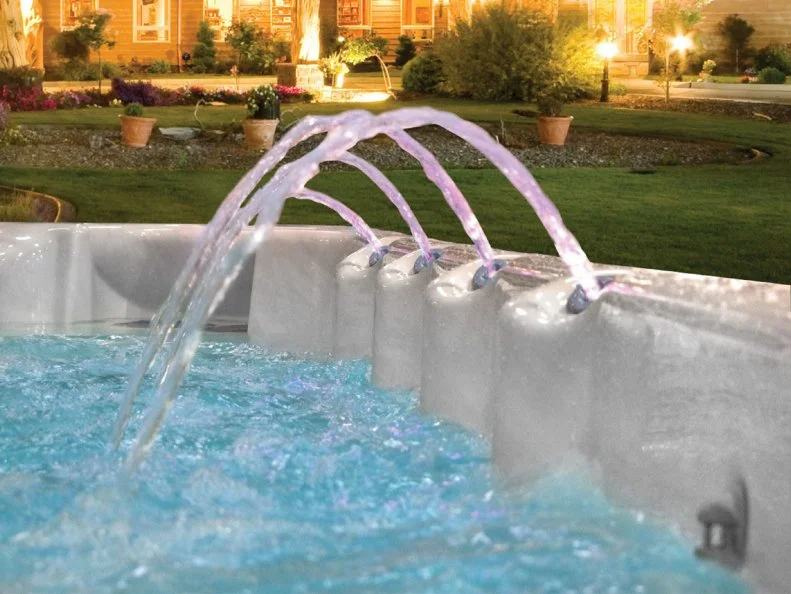 Topside jets on spa or hot tub