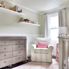 Distressed Changing Table in Girl's Nursery