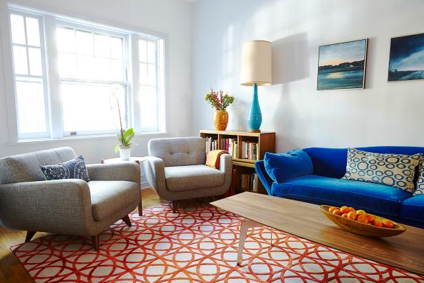 Orange And Blue Living Room Decorating Ideas - Burnt Orange And Blue Living Room