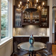 Informal Dining Area With Crystal Stemware Displayed