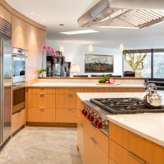 Midcentury Modern Kitchen With Unique Curved Layout
