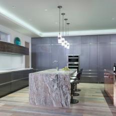 Contemporary Kitchen With High-Gloss Cabinetry