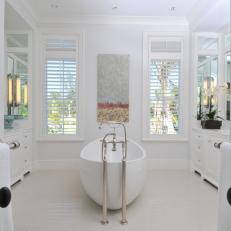 Transitional Bathroom Is Light and Airy 