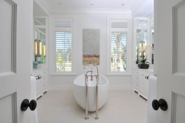 Transitional Bathroom is Light and Airy 