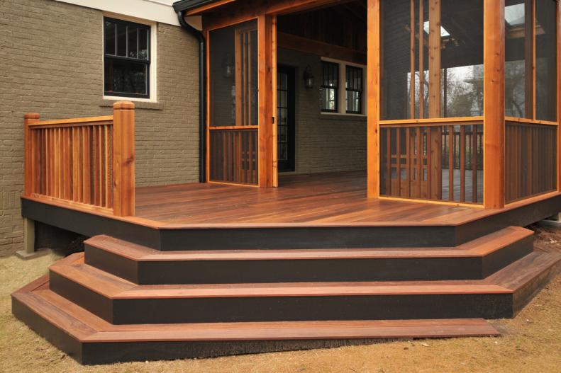 Screened Porch with Ipe Stairs