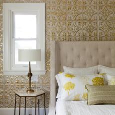 Master Bedroom Tin Tiled Accent Wall 